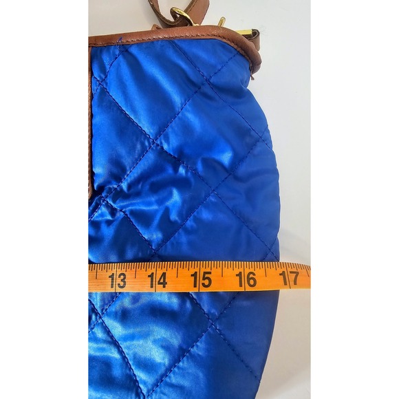 Tory Burch Royal Blue Bobby‎ Quilted Nylon Leather Tote Shoulder Bag SEE PICS - Picture 14 of 15
